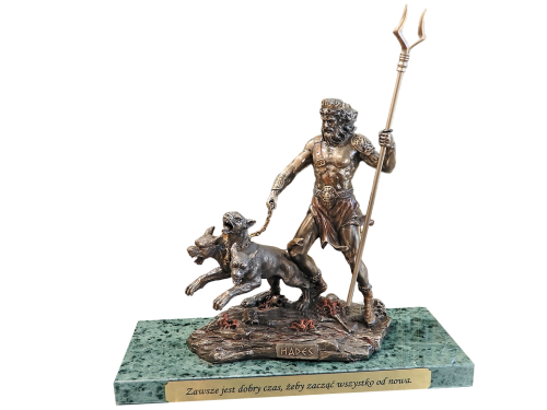 Figurka Hadesa z Cerberem Veronese na marmurowej podstawie dla fana mitologii
