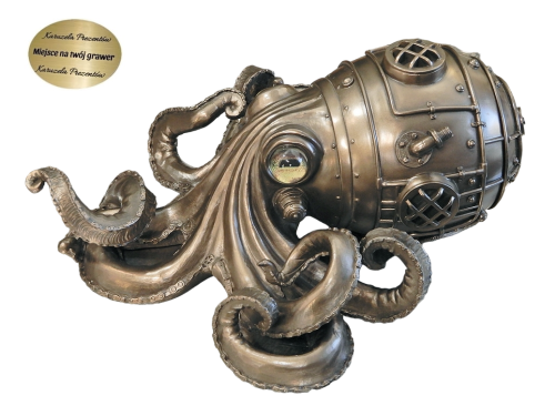 Mechaniczna ośmiornica Veronese z szufladką w stylu steampunk