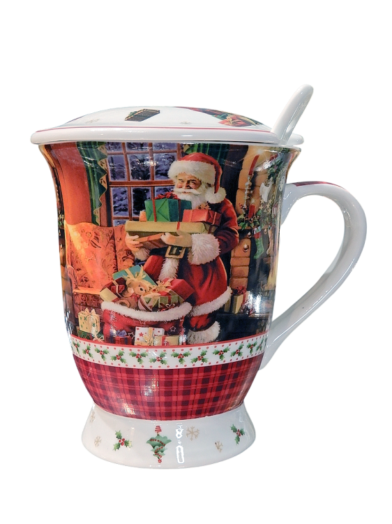 kubek porcelanowy z sitkiem na Mikołaja