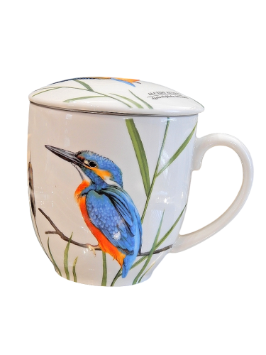kubek porcelanowy z zimorodkiem