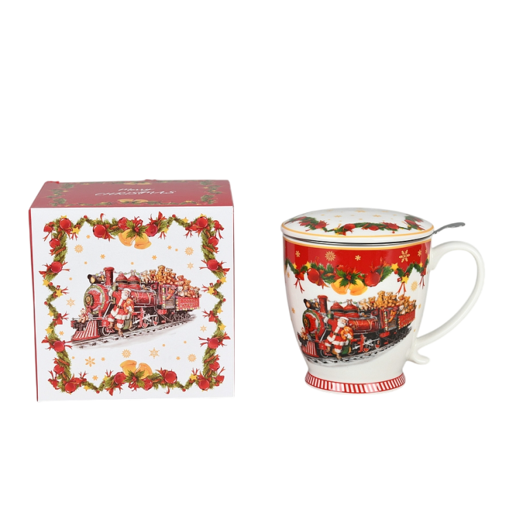 Kubek porcelanowy z miśkami i Mikołajem
