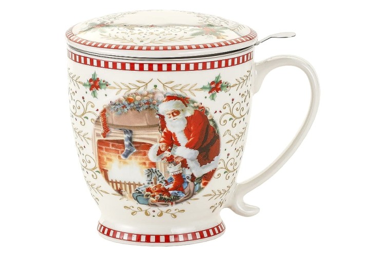 piękny porcelanowy kubek z Mikołajem