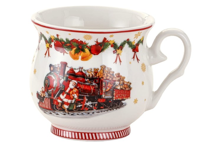 Kubek porcelanowy pociąg Mikołaj misie