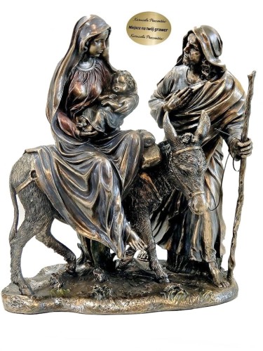 Figurka Ucieczka do Egiptu Veronese ze Świętą Rodziną jako elegancki prezent religijny dla księdza