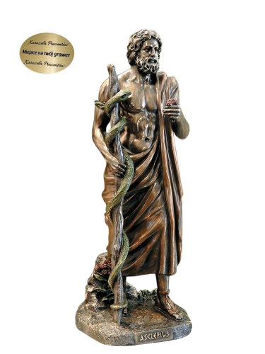 Asklepios Veronese z laską i wężem, figurka boga medycyny dla lekarza