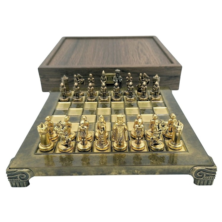 Antyczny Ekskluzywny zestaw szachowy Bizancjum złote szachy prezent dla prezesa
