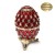 Szkatułka w stylu jaja Fabergé z czerwonej emalii na złoconej podstawie