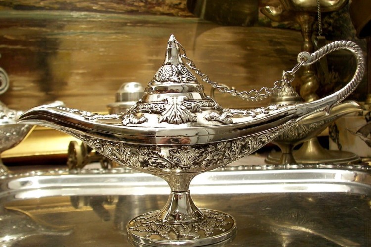 srebrny kaganek oliwny na prezent