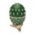 Zielona szkatułka w stylu Fabergé z kryształkami, eleganckie opakowanie na pierścionek lub obrączki