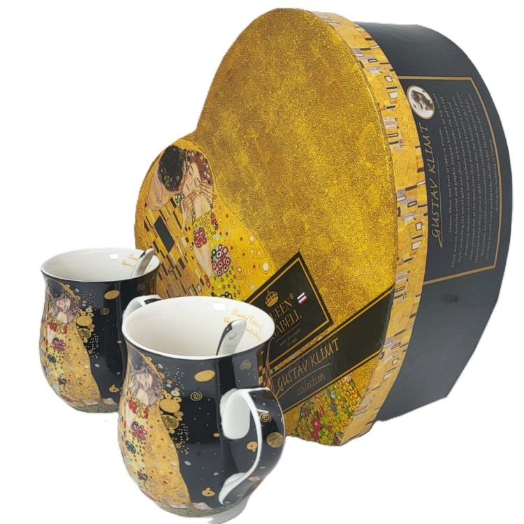 Dwa porcelanowe kubki w eleganckim pudełku prezentowym na walentynki