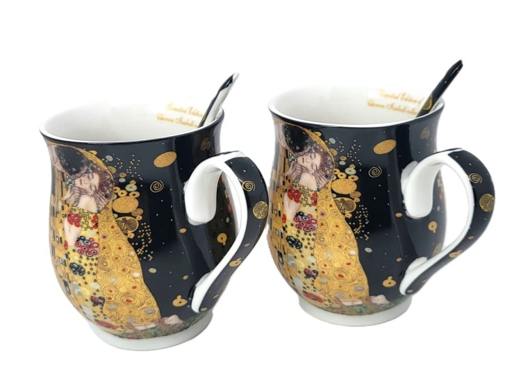 Komplet porcelanowych kubków bone china Klimt dla przyjaciółki