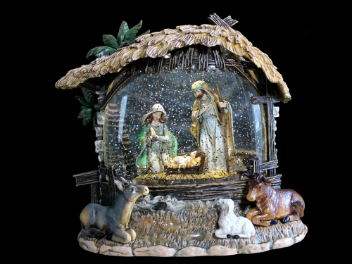 Szopka stajenka żłóbek  kula śnieżna z Maryją Józefem i Dzieciątkiem dla babci