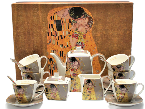 Komplet porcelany Klimt z cukiernicą, idealny prezent na ślub, rocznicę