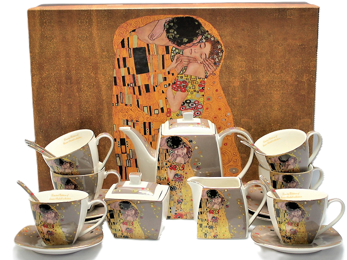 Komplet porcelany Klimt z cukiernicą, idealny prezent na ślub, rocznicę