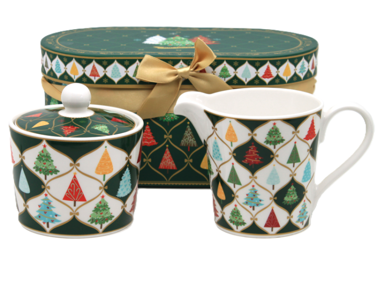 Zimowy komplet porcelany idealny na prezent świąteczny dla rodziców