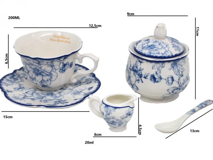 Zestaw porcelany do kawy i herbaty na ślub