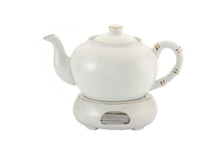 stylowy dzbanek porcelanowy z podgrzewaczem