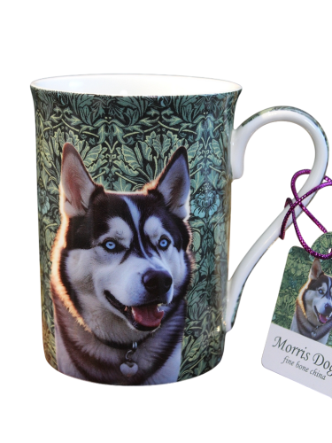 Kubek z psem Siberian Husky z porcelany kostnej 350 ml