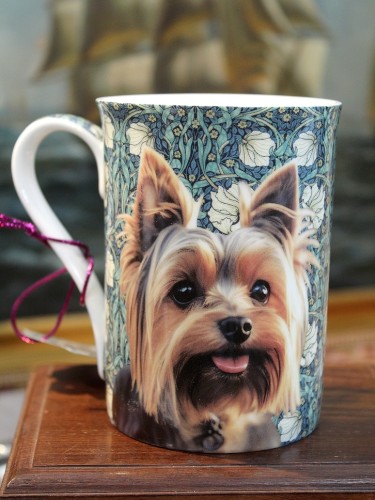 Kubek porcelanowy z Yorkshire Terrierem 350 ml prezent dla właścicielki rasy