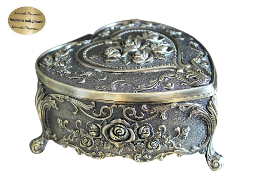 Szkatułka serce dla ukochanej na pierścionki kolczyki i pamiątki