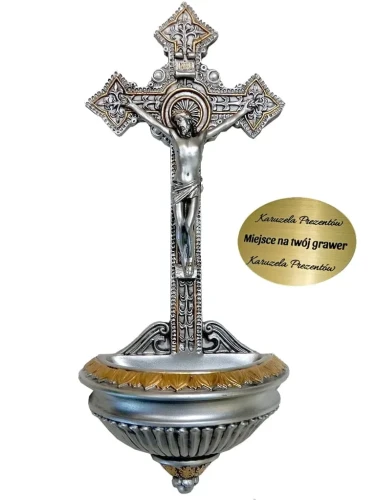 Kropielnica naścienna z Jezusem na krzyżu firmy Veronese