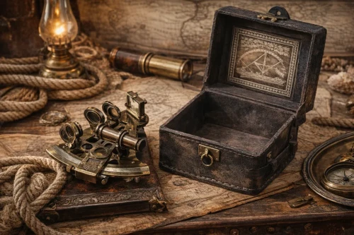 Sekstant dla marynarza jako prezent do biura biblioteki i salonu