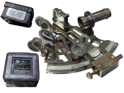 Sekstant żeglarski w etui dla kapitana jako prezent i dekoracja gabinetu