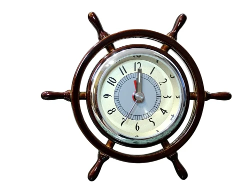 Marynistyczny zegar w kształcie koła sterowego dla żeglarza do gabinetu i domu