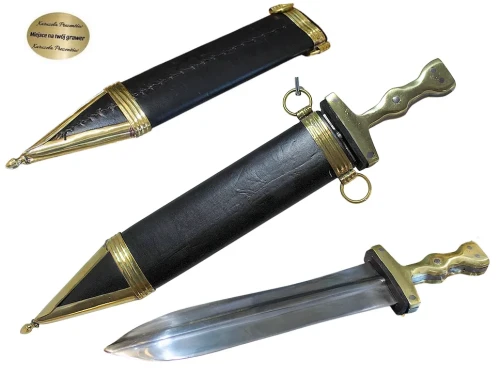 Miecz rzymski Gladius z pochwą do gabinetu pasjonata starożytnego Rzymu