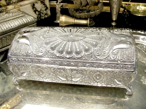 szkatułka posrebrzana na komunię, chrzest, rocznicę.