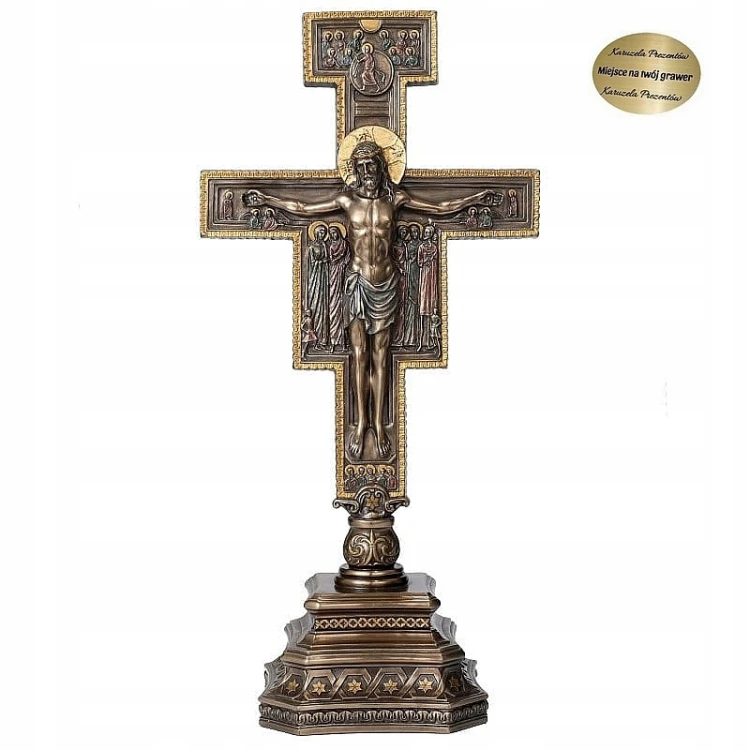 Krzyż ikona San Damiano  stojący, duży dekoracyjny od Veronese na prezent