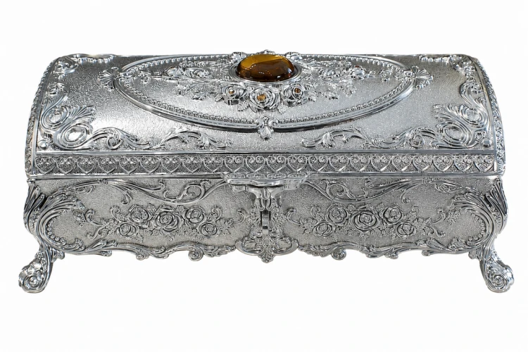 Platerowana szkatułka z ornamentami prezent na rocznicę