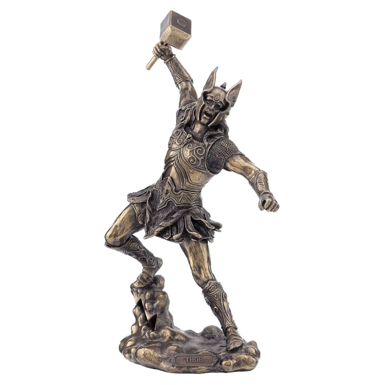 Figurka Thora Veronese z młotem Mjolnir dla kolekcjonera mitologii nordyckiej i wikingów
