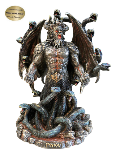 Figurka Tyfona Veronese z wężami i skrzydłami dla fana mitologii greckiej, potworów oraz świata fantasy