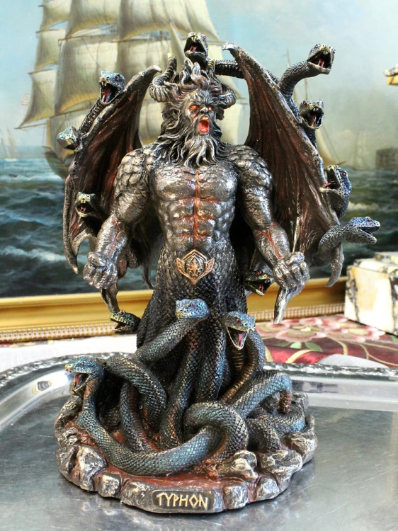 Rzeźba Tyfona walczącego z Zeusem dla kolekcjonera mitologicznych potworów, legend greckich i mrocznego fantasy