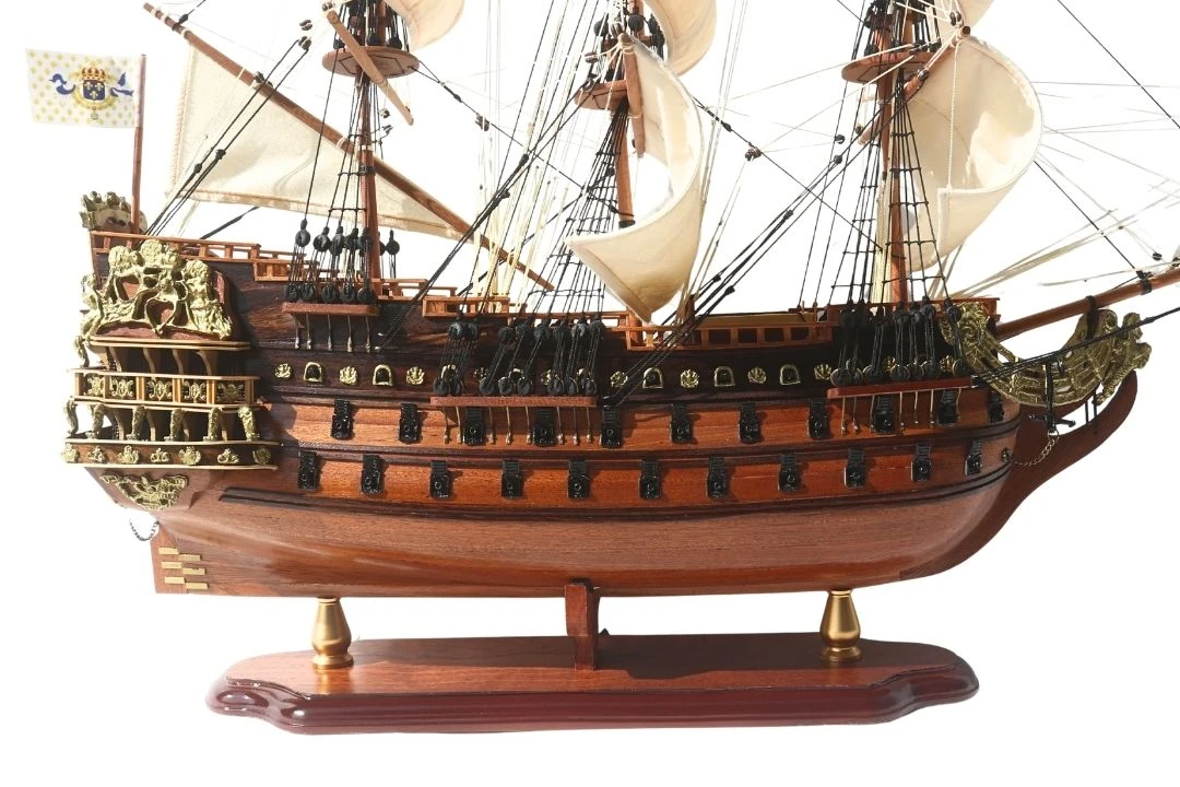 Model żaglowca Soleil Royal 65 cm z płóciennymi żaglami na prezent dla kapitana i żeglarza