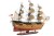 Model HMS Victory z dekoracyjną rufą, pokładem, szalupą i szczegółowo wykonanym olinowaniem okrętu