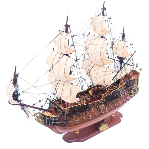 Model żaglowca HMS Prince 94 cm z rozbudowanym takielunkiem, żaglami i detalami pokładu