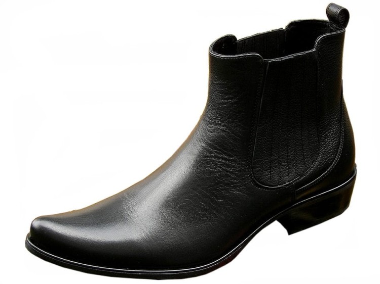 buty czarne kowbojki męskie wzuwane na gumkę