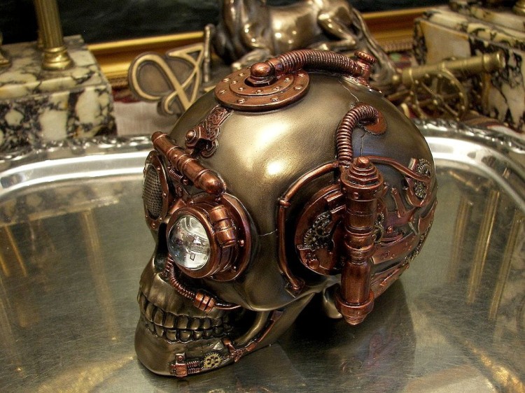 szalony prezent czaszka steampunk