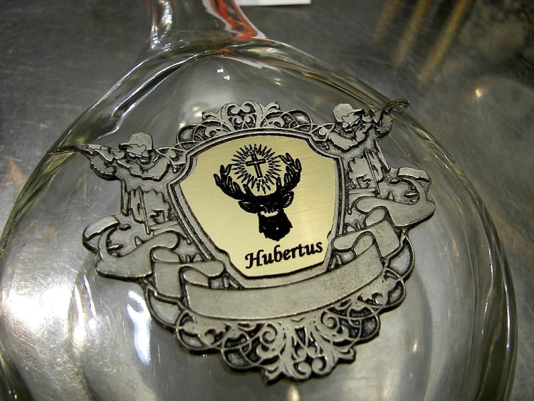 karafka myśliwego, dzbanek, szkło, flakon, butla, gąsiorek, gąsior, butelka, karafka ozdobna, ozdoby z cyny, pomysły na prezenty, oryginalne prezenty (6).JPG