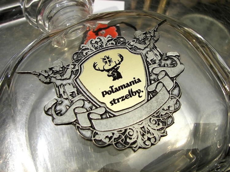 karafka myśliwego, dzbanek, szkło, flakon, butla, gąsiorek, gąsior, butelka, karafka ozdobna, ozdoby z cyny, pomysły na prezenty, oryginalne prezenty  (10).JPG
