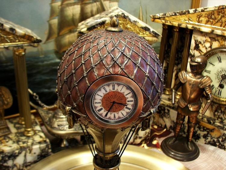 balon, zegar, zegarek, trofeum, baloniarstwo, sterowiec, zeppelin, aerostat, figurka, prezent, zawody baloniarskie, steampunk,  (6).JPG