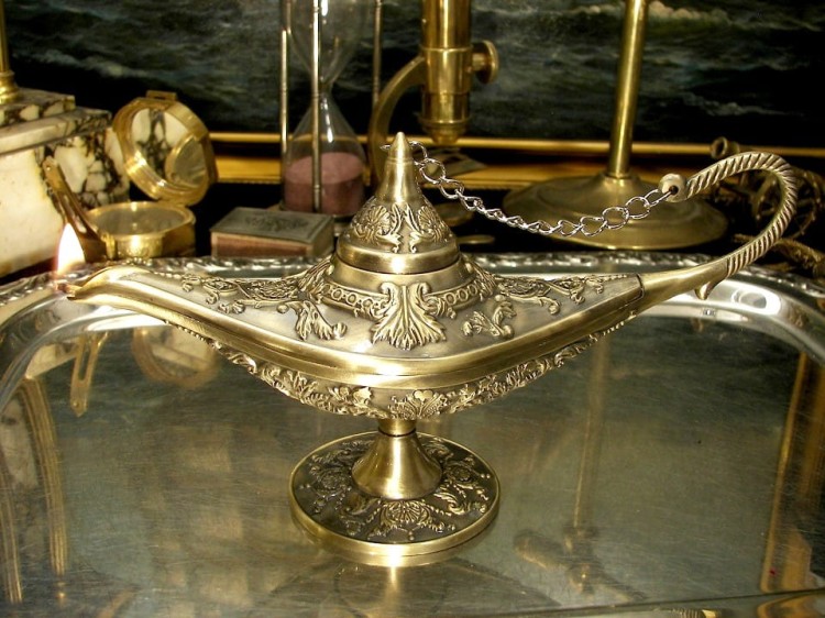 kaganek oliwny mosiądzowany z dedykacją