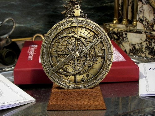 Astrolabium Hemisferium H32 z mapą nieba dla 50° szerokości geograficznej, prezent dla astronoma