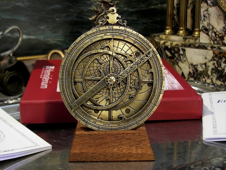Astrolabium Hemisferium H32 z mapą nieba dla 50° szerokości geograficznej, prezent dla astronoma