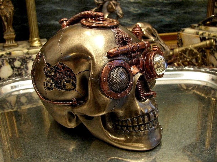 czacha steampunk szkatułka z grawerem