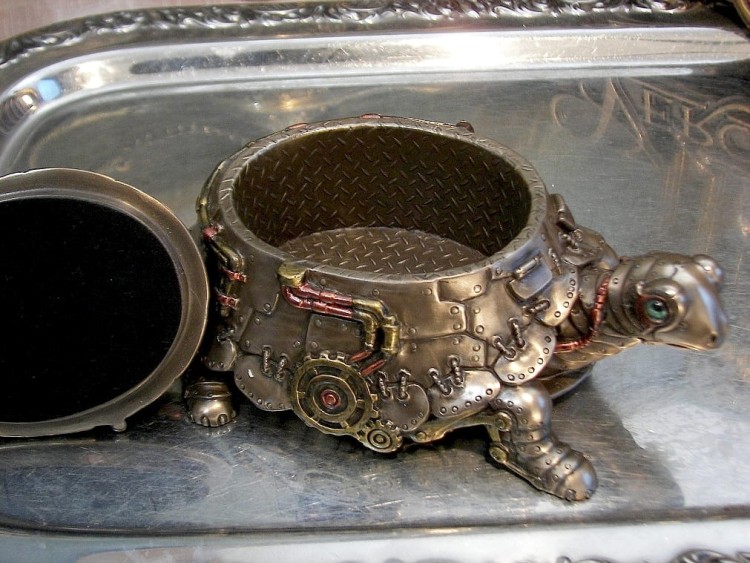 steampunk szkatułka żółw na prezent