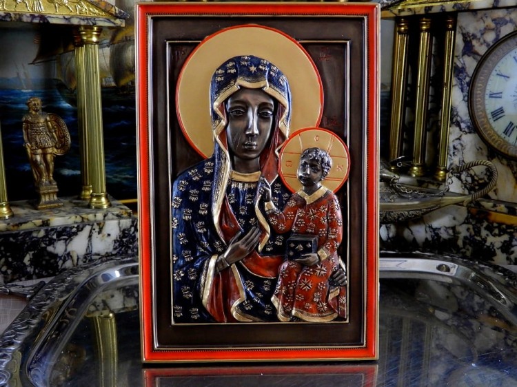 prezent dla mamy ikona na ścianę matka boska