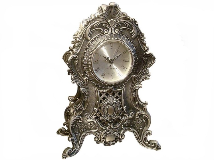 zegar kominkowy cynowy w barokowym stylu